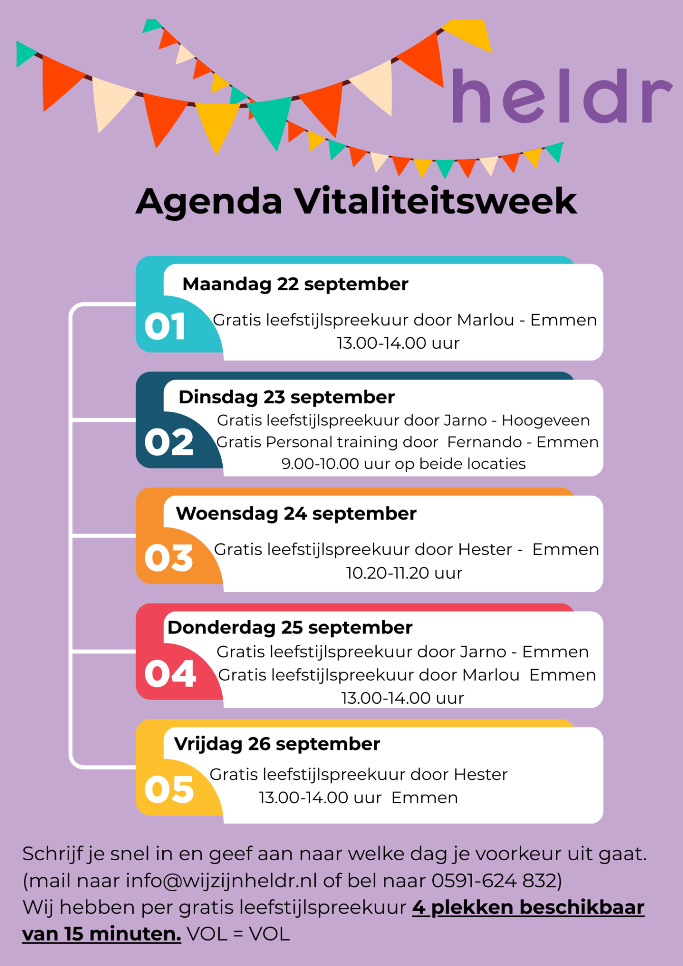Agenda Vitaliteitsweek = feestweek 